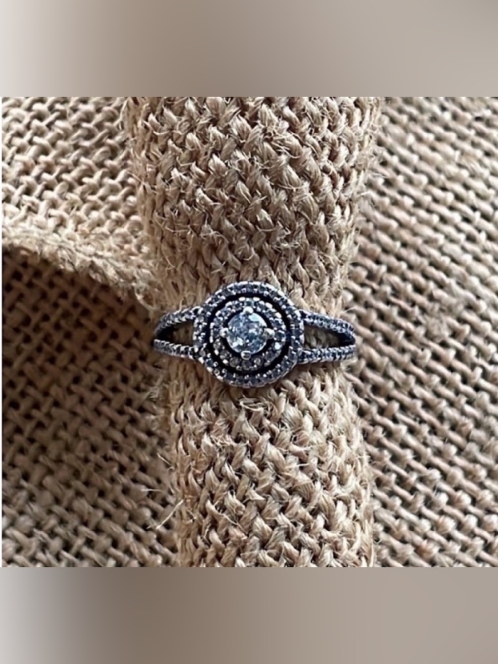 Pandora Sterling silver Sparkling Double Halo Ring 
Size 7